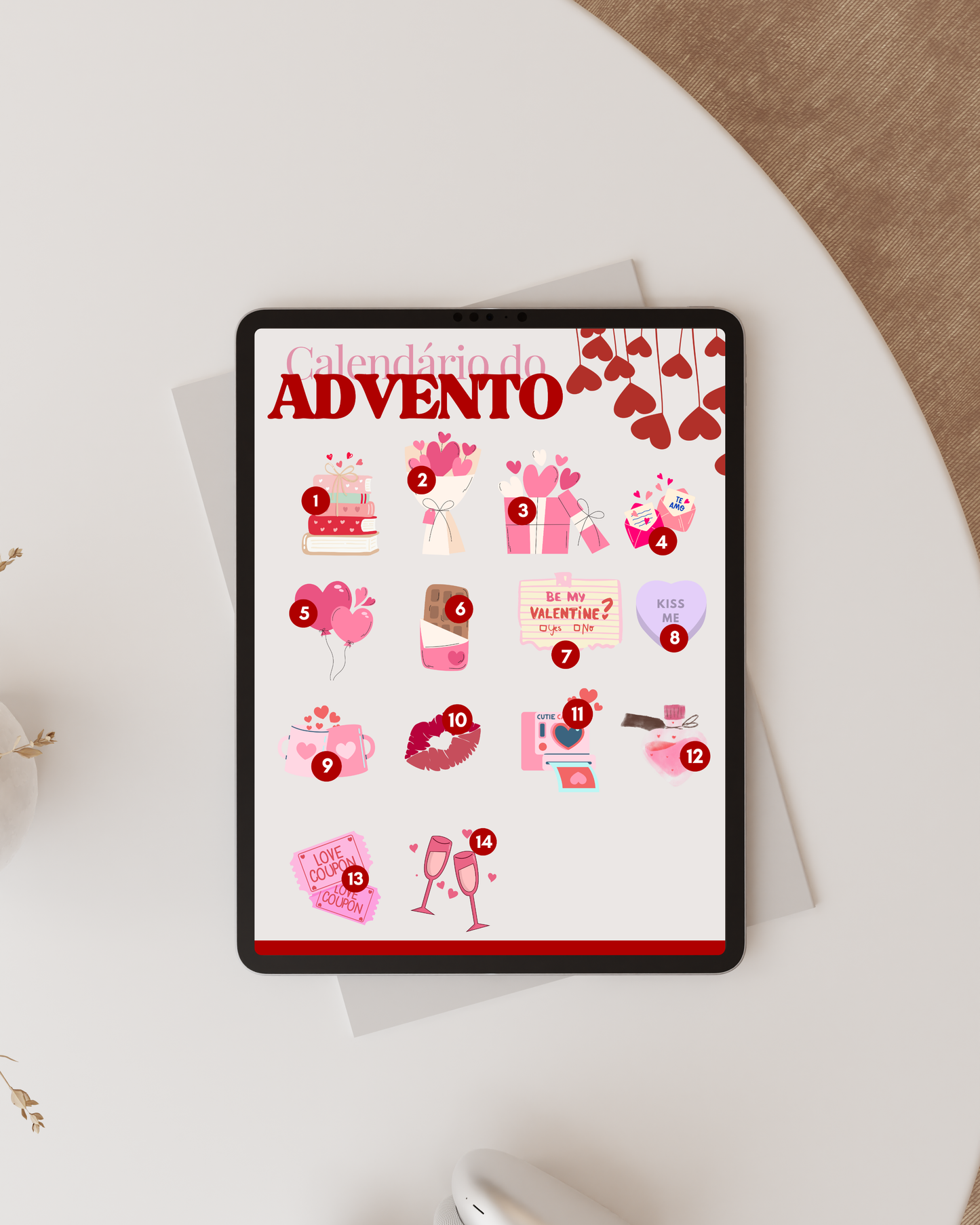 Calendário do advento - dia dos namorados (Versão digital)