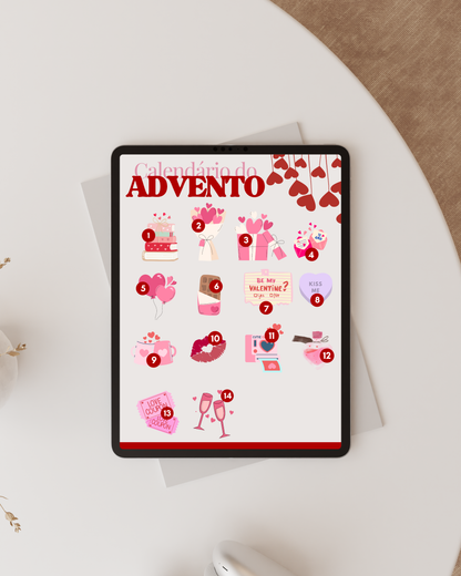 Calendário do advento - dia dos namorados (Versão digital)