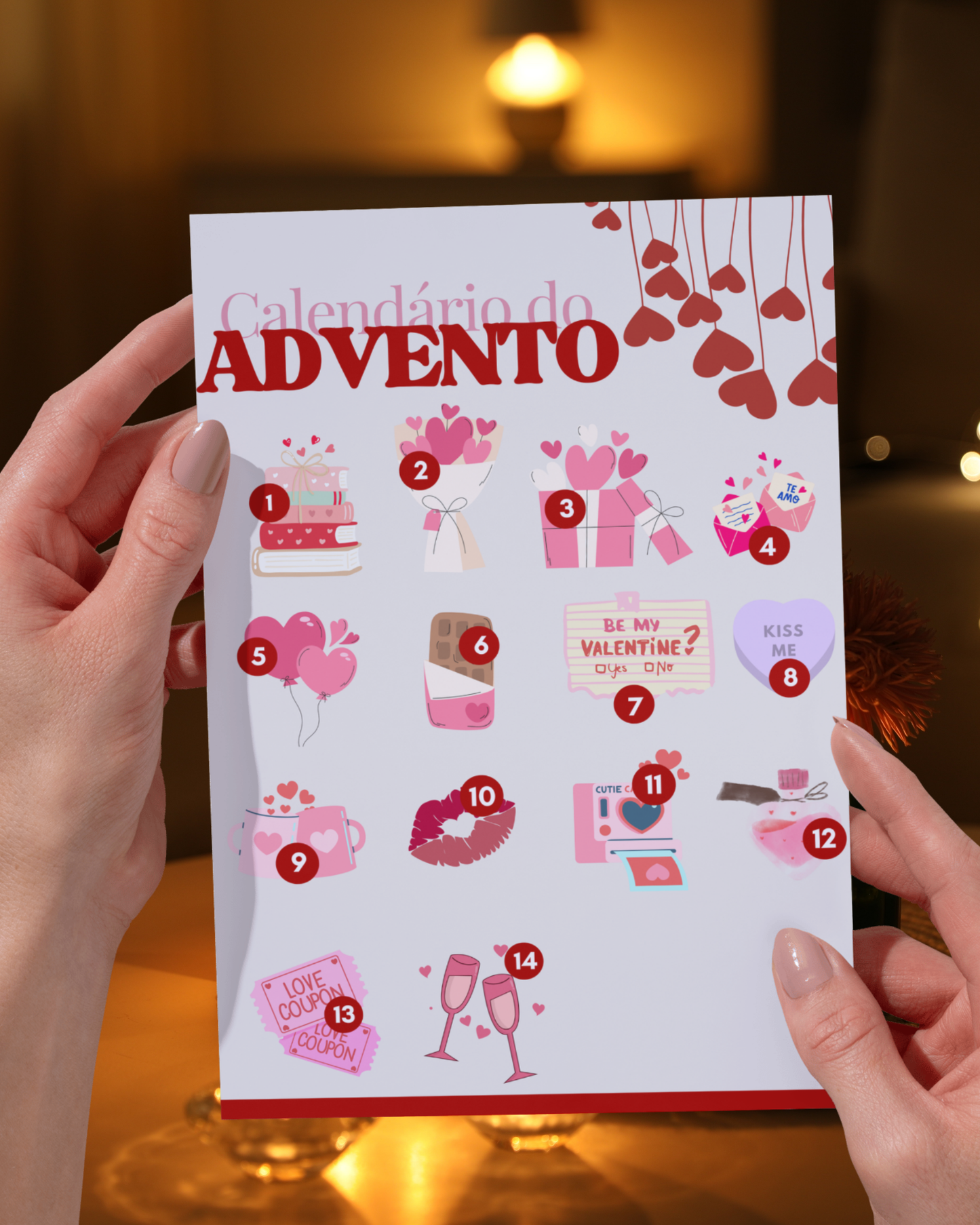 Calendário do advento - dia dos namorados (Versão digital)