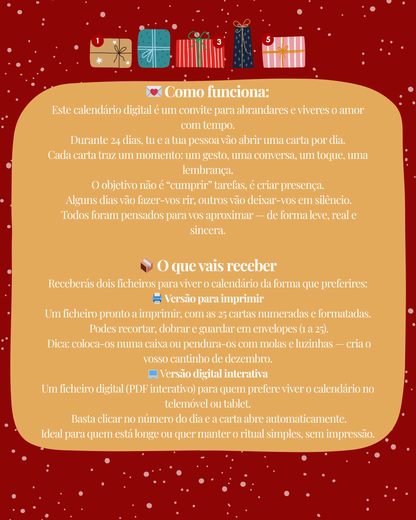 Calendário do Advento para casais: 24 dias para reacender a vossa conexão (Versão digital)